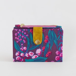 Cartera para amantes de las plantas, cartera plegable para mujer, cartera de viaje pequeña, cartera delgada con cremallera, cartera pequeña de algodón