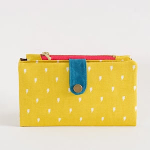 Cartera de perno para mujer, regalo de relámpago, billetera de viaje peculiar, billetera vegana para tarjetas de crédito, billetera colorida.