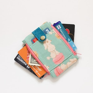 Französischer Pudel Schlüsselanhänger Portemonnaie Beutel, feminine Geldbörse Brieftasche, romantische Beutelbrieftasche, kokette Minibrieftasche, spielerische Portemonnaie
