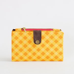 Cartera retro, cartera larga, cartera para mujer, tarjetero, cartera a cuadros con cremallera, cartera estética, regalo para mujer, regalo para mujer