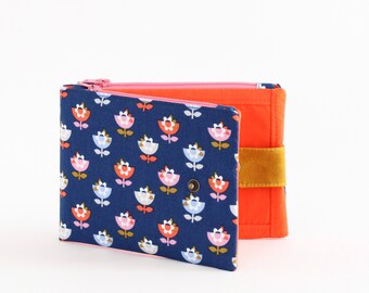 carteira de flores para mulheres, carteira grande, carteira vegana fofa, carteira com zíper, porta-cartão de crédito feminino, carteira de viagem floral