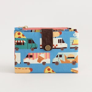 Cartera peculiar para mujer, cartera retro plegable de camión de comida, cartera retro para mujer, cartera de los años 70, cartera pequeña para mujer,