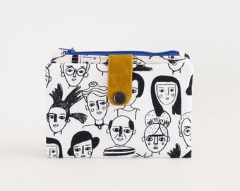 Frida wallet for women, gift for artist wallet, geeky wallet colorful, womens wallet bifold, women wallet small, light academia wallet
