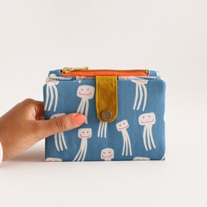 Cartera de pulpo para mujer, linda cartera para mujer, cartera para tarjetas de crédito para mujer, cartera vegana pequeña para mujer, cartera para amantes de los animales