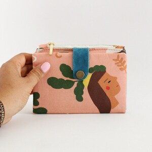 Cartera para amantes de las plantas para mujer, cartera pequeña para mamás de plantas, organizador de tarjetas de crédito, cartera de jardín con cremallera