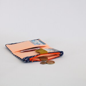 Cartera japonesa, cartera pequeña mujer, cartera bordada, cartera simple, cartera vegana mujer, cartera bifold mujer image 6