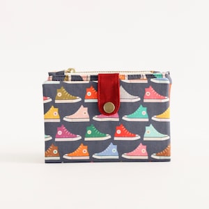 Sneakers Brieftasche für Frauen, Mädchen Brieftasche niedlich, coole Brieftasche Kreditkarte, Münzbeutel Brieftasche bunt, Baumwolle Brieftasche klein, Geschenke für Teenager-Mädchen