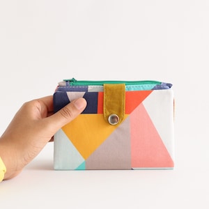 Credit card wallet women. Minimalist wallet zipper for women, unique wallet bifold, abstract wallet, coin pouch wallet, image 6