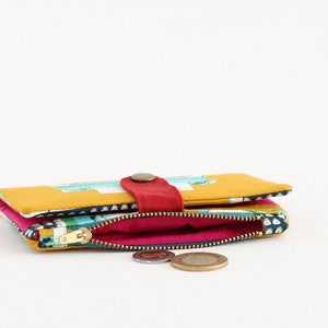 Cartera de máquina de escribir para mujer, billetera retro bifold, billetera única mujer, billetera pequeña con cremallera image 5
