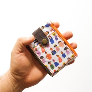 Billetera genial para hombres, billetera colorida unisex, billetera de bolsillo frontal, billetera vegana para hombres, billetera con cremallera para hombres, regalo único para novio