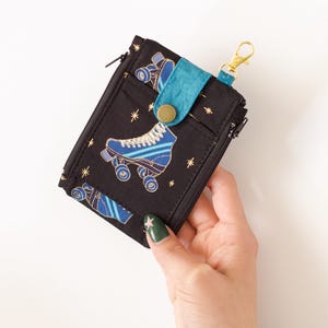 Rollschuhtäschchen Mini, Geldbörse Schlüsselanhänger, Tasche Schlüsselanhänger Retro, 80er Jahre Brieftasche, süßes Geschenk für Sie