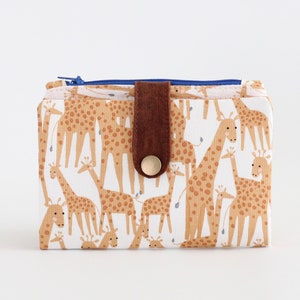 Cartera jirafa mujeres, cartera mujer vegana, linda cartera, cartera kawaii, cartera animal para mujeres, cartera plegable, cartera única afbeelding 1