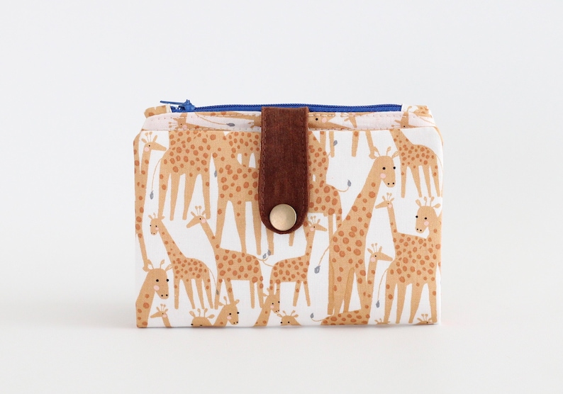 Cartera jirafa mujeres, cartera mujer vegana, linda cartera, cartera kawaii, cartera animal para mujeres, cartera plegable, cartera única afbeelding 1