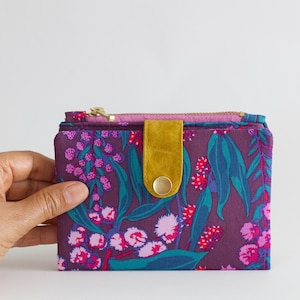 Cartera para amantes de las plantas, cartera plegable para mujer, cartera de viaje pequeña, cartera delgada con cremallera, cartera pequeña de algodón imagen 5
