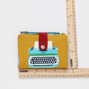 Cartera de máquina de escribir para mujer, billetera retro bifold, billetera única mujer, billetera pequeña con cremallera image 4