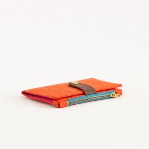 Cartera dorada para mujer, cartera plegable para mujer, cartera para tarjetas de crédito para mujer, cartera pequeña vegana, cartera para mujer con cremallera imagen 3