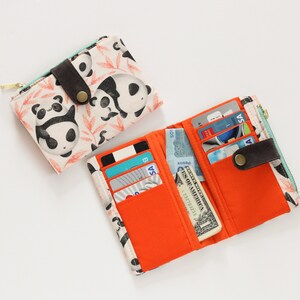 Portefeuille chubby panda pour femme, portefeuille ours mignon, cadeaux panda, portefeuille végétalien pour femme, petit portefeuille pour femme, fermeture éclair portefeuille unique