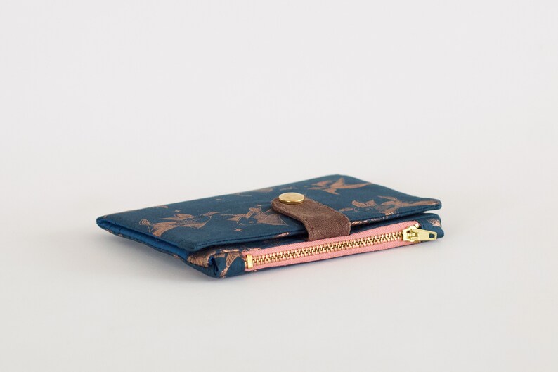 Cartera Gold Fish para mujer, cartera tarjeta de crédito mujer, cartera bifold de viaje, cartera de viaje vegana image 4