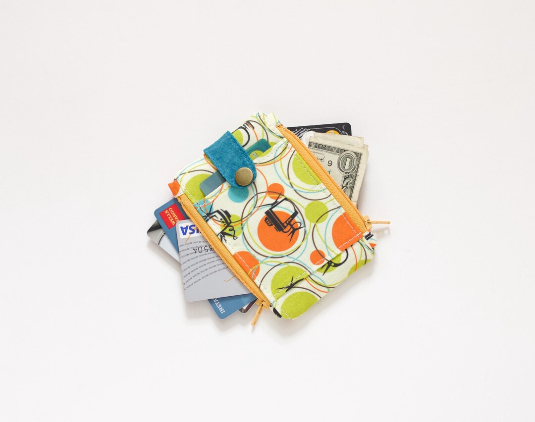 Mini Wallet Key Mid Century Modern Mini Wallet Key Chain for Women: Retro Atomic Tiny ...