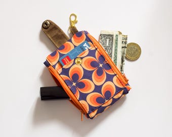 Carteira retrô com chaveiro para mulheres, carteira mini bolsa, carteira hippie bolsa, carteira retrô com chaveiro, carteira leve, carteira de identidade, presente fofo