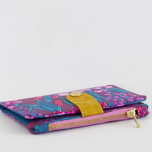 Cartera para amantes de las plantas, cartera plegable para mujer, cartera de viaje pequeña, cartera delgada con cremallera, cartera pequeña de algodón imagen 3