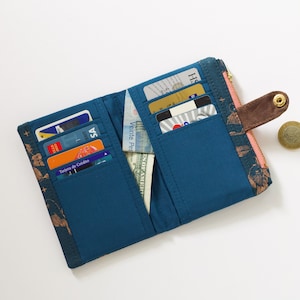 Cartera Gold Fish para mujer, cartera tarjeta de crédito mujer, cartera bifold de viaje, cartera de viaje vegana image 6