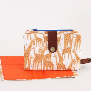 Cartera jirafa mujeres, cartera mujer vegana, linda cartera, cartera kawaii, cartera animal para mujeres, cartera plegable, cartera única afbeelding 2