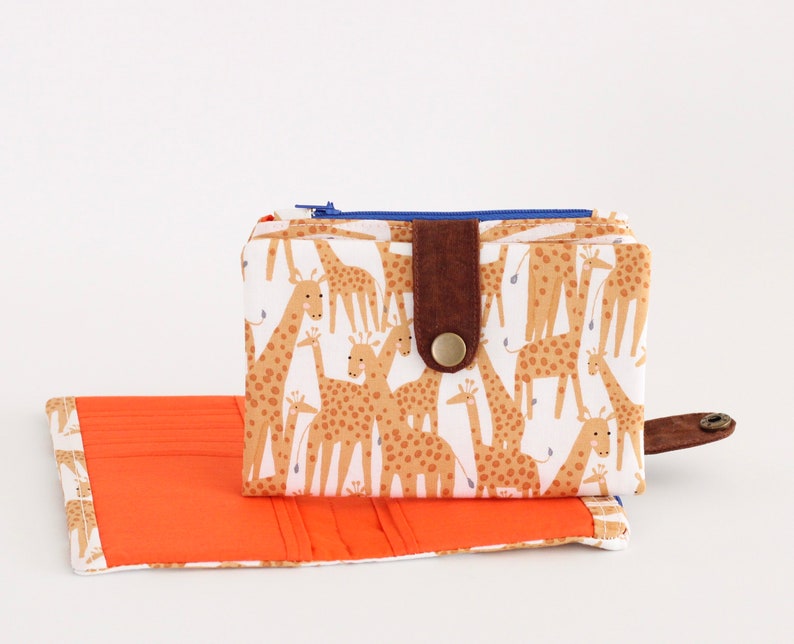 Cartera jirafa mujeres, cartera mujer vegana, linda cartera, cartera kawaii, cartera animal para mujeres, cartera plegable, cartera única afbeelding 2