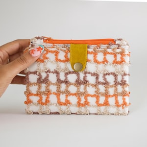 Upcycled Portemonnaie für Frauen, recycelte Vintage-Brieftasche aus Vintage-Stoff mit Reißverschluss, Vintage-Brieftasche Kreditkartenhalter