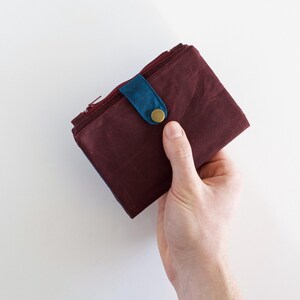 Carteira de viagem para homens, carteira encerada dobrável, carteira organizadora para cartão de crédito, presente para viagem, carteira masculina dobrável,