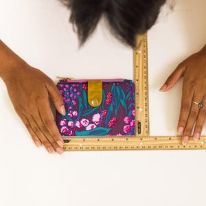 Cartera para amantes de las plantas, cartera plegable para mujer, cartera de viaje pequeña, cartera delgada con cremallera, cartera pequeña de algodón imagen 4