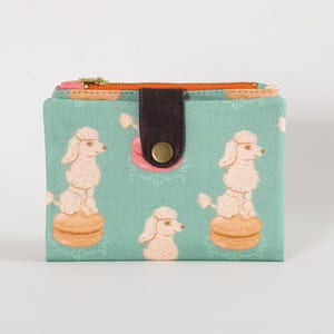 Coquette de portefeuille caniche français, portefeuille macaron pour femme, cadeau mignon pour fille, portefeuille de voyage en tissu mignon, cadeau portefeuille français pour fille,