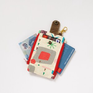 Cartera retro con llavero y doble cremallera, cartera vegana fina, cartera retro tipo sobre, cartera fina para mujer, bonito regalo para ella, idea de regalo retro
