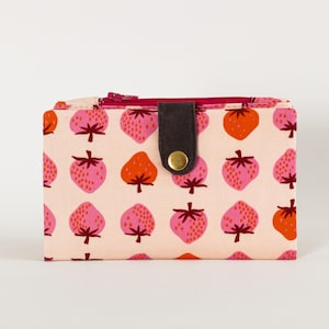 Portefeuille de voyage girly pour femme, joli portefeuille végétalien, organisateur de cartes de crédit, cadeau pour elle, cadeau unique, portefeuille de fruits