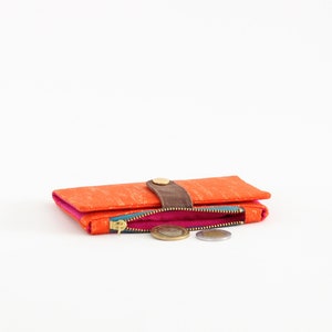 Cartera dorada para mujer, cartera plegable para mujer, cartera para tarjetas de crédito para mujer, cartera pequeña vegana, cartera para mujer con cremallera imagen 5