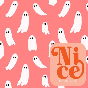 hand-drawn ghost seamless file, ghosts seamless, Halloween seamless file, seamless tumbler wrap, trendy seamless, gender-neutral pattern
