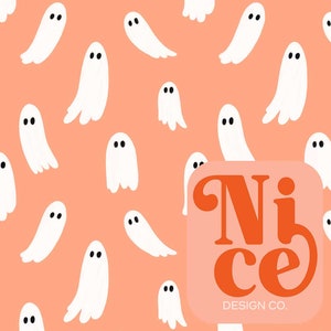 hand-drawn ghost seamless file, ghosts seamless, Halloween seamless file, seamless tumbler wrap, trendy seamless, gender-neutral pattern