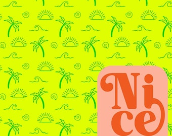 Safe Swim Seamless Pattern | Neon Summer Digital Paper | JPG