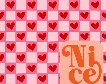 Valentine Hearts Seamless Pattern | Love Digital Paper | JPG