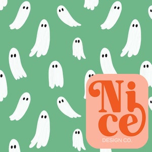 hand-drawn ghost seamless file, ghosts seamless, Halloween seamless file, seamless tumbler wrap, trendy seamless, gender-neutral pattern