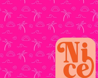 Safe Swim Seamless Pattern | Neon Summer Digital Paper | JPG