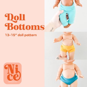 minikane pdf bottoms pattern, pdf pattern, 13&quot; doll clothes, 15&quot; doll clothes, miniland doll pattern, minikane doll pattern, doll bottoms