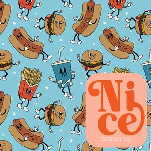 seamless files, food seamless, burgers and fries, hot dogs and soda, seamless tumbler wrap, seamless pattern for fabric, seamless design