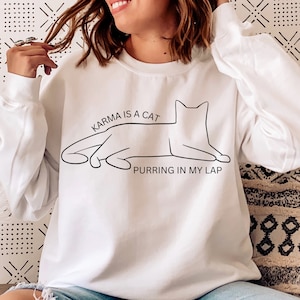 Karm is a cat SVG, Purring in my lap SVG, Karma SVG, Cat Svg, Taylor Swift T-shirt svg, Cricut file