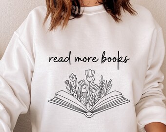 Lesen Sie mehr Bücher SVG: Buchliebhaber T-Shirt Design (Digitaler Download)
