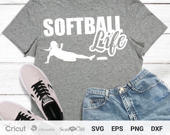 Softball Life SVG: T-shirt Design, Cricut & Silhouette Files