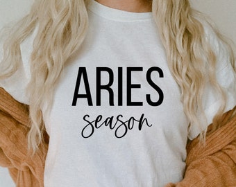 Archivo SVG de la temporada de Aries: Archivo de corte para camiseta del zodiaco (descarga digital)