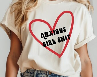 Anxious Girl SVG: Self Love, Anxiety Design (Digital Download)