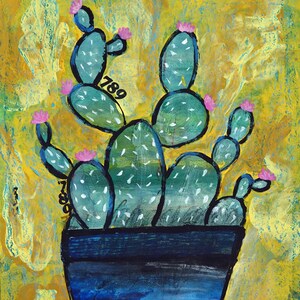 Cactus Painting 9x12 Original art Home Decor