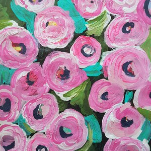 Flowers Abstract Painting Mixed Media Flowers Painting Original art
